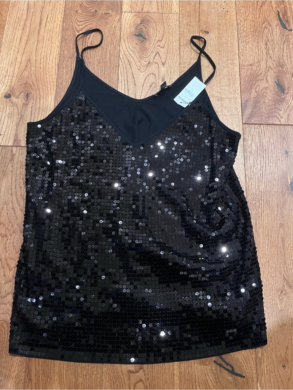 NWT Express Black Sequin Bandeau Cami Tank Top